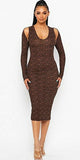 Last Time I Checked 1Pce Cold Shoulder Bodycon Dress
