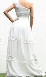 Undercover Angel One Shoulder Boho White Party Maxi Dress