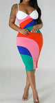 Eyes On Me Block Color Bodycon Dress