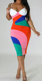 Eyes On Me Block Color Bodycon Dress