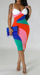 Eyes On Me Block Color Bodycon Dress