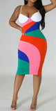 Eyes On Me Block Color Bodycon Dress