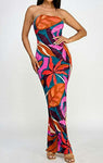 Addicted To Love Back Slit Tube Top Maxi Bodycon Dress