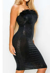After Party Vibes 1Pc Feather Tube Bodycon Holiday Dress