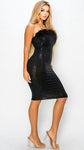 After Party Vibes 1Pc Feather Tube Bodycon Holiday Dress