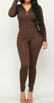 Don't Hate 2Pc Ribbed Hoodie Leisure Pant Set (2 colors)