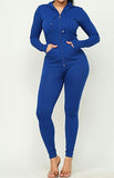 Don't Hate 2Pc Ribbed Hoodie Leisure Pant Set (2 colors)