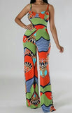 Afro Love 1Pc Spaghetti Strap Wide Pant Summer Jumper
