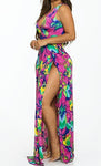 Candy Coated Curves 1Pc Thigh High Slit Maxi Dress