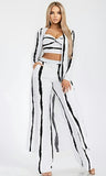 Friend In My Head 3Pc Cardigan White Party Pant Set