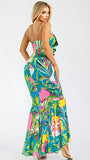 Still Famous 1pc Cami Strap Ruffle Maxi Dress