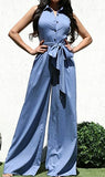 I Still Believe Stretch Denim Wide Leg Jumper w/Pockets