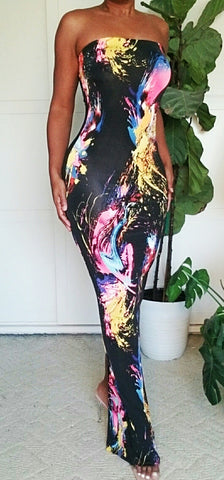 A Vibrant Thing 1pc Tube Maxi Dress