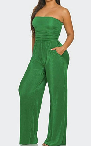 Money Green Vibes Tube Top Wide Leg Ribbed Jumper