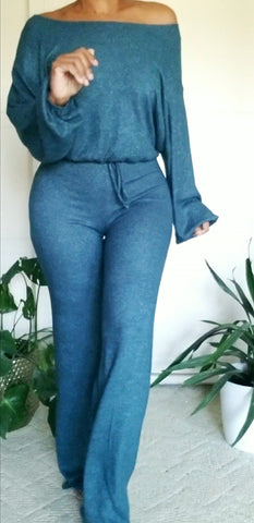 All I Need 2Pc Fleece Wide Leg Pant Set