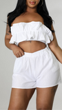 Young Only Once 2Pc White Party Romper Set