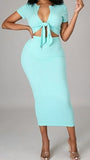 Mint Jewel 2Pce Bodycon Skirt Set