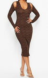Last Time I Checked 1Pce Cold Shoulder Bodycon Dress