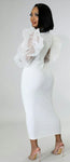 All Cried Out Puff Sleeve White Party Bodycon Dress