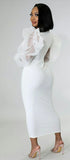 All Cried Out Puff Sleeve White Party Bodycon Dress