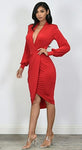 Lady In Red Midi Length Dress