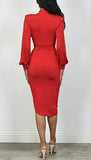 Lady In Red Midi Length Dress